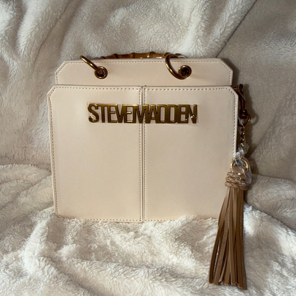 Steve Madden Bevelynn bamboo satchel/crossbody